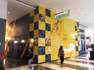 vinyl graphics on a construction barricade